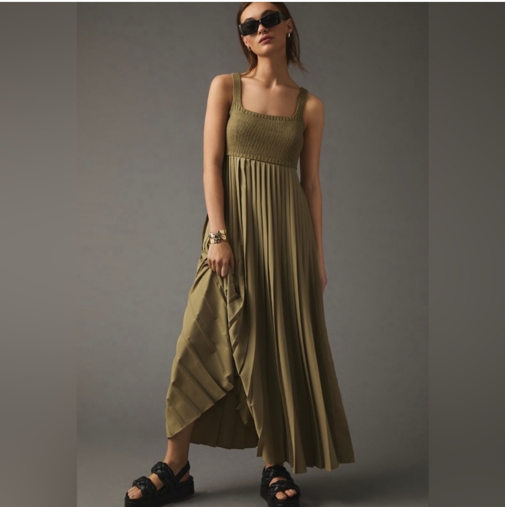 Anthropologie Mare Mare Pleated Knit Top Maxi Dress - Picture 3 of 14
